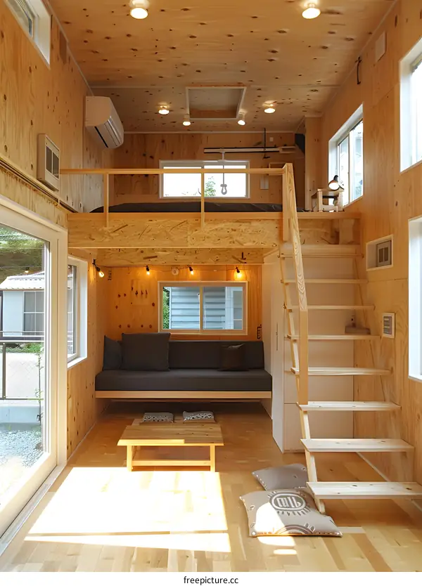 japanese style small wooden house interior