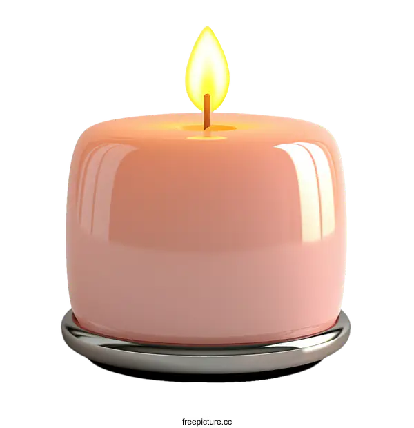 [Transparent Background PNG]Elegant Pink Candle Illustration