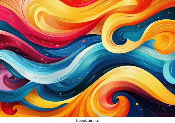 Abstract Painting with Vibrant Colors