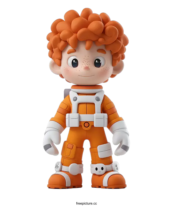 [Transparent Background PNG]3D cartoon character of a boy astronaut