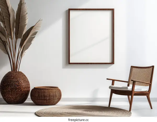 Modern Minimalist Living Room Design Mockup