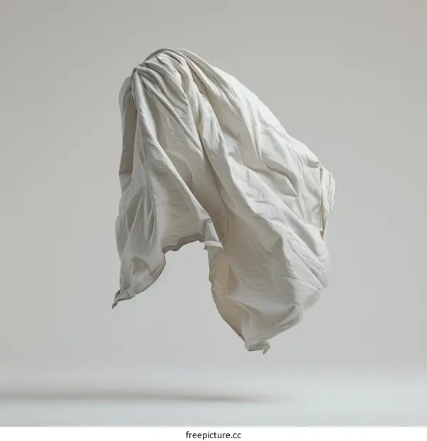 White cloth floating in mid air