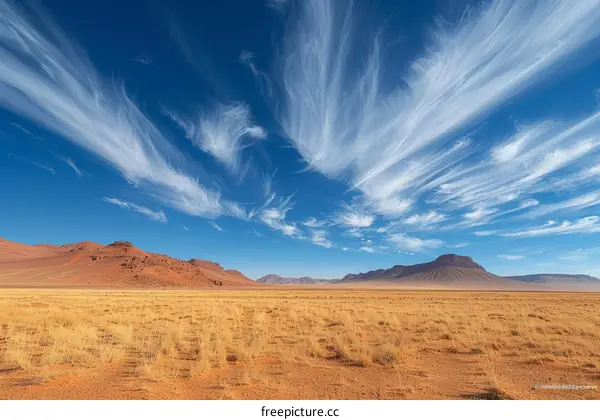 A vast expanse of the Namib Desert in Namibia, Africa
