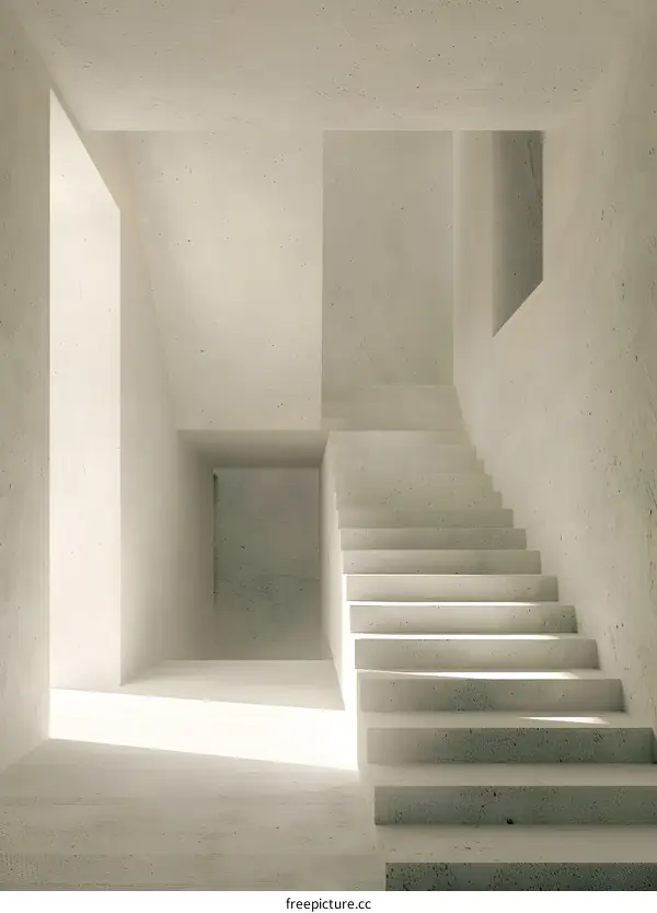 Abstract Minimalist Concrete Staircase Interior Design