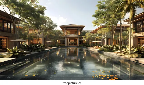 The beauty of nature and architecture combined in a stunning tropical setting