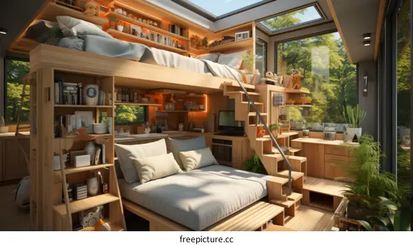 small wooden house interior design