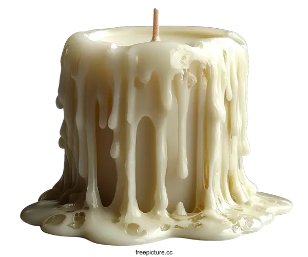 [Transparent Background PNG]Melted Candle with Dripping Wax