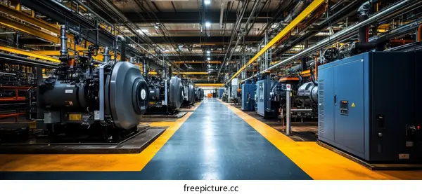 Industrial Machinery in a Large Factory