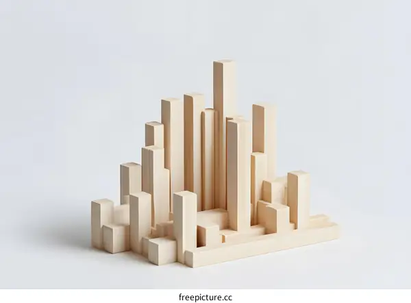 Abstract Wooden Structure Minimalist  Cityscape  Design