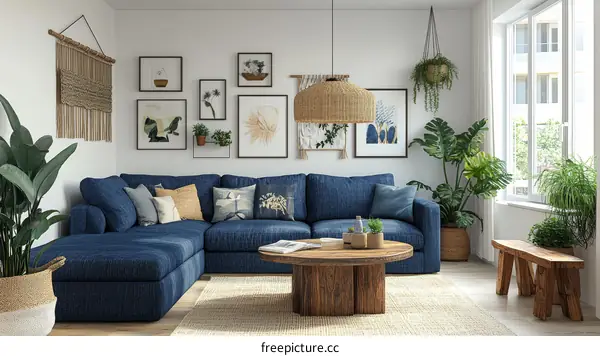 Cozy Living Room Interior Design with Natural Elements