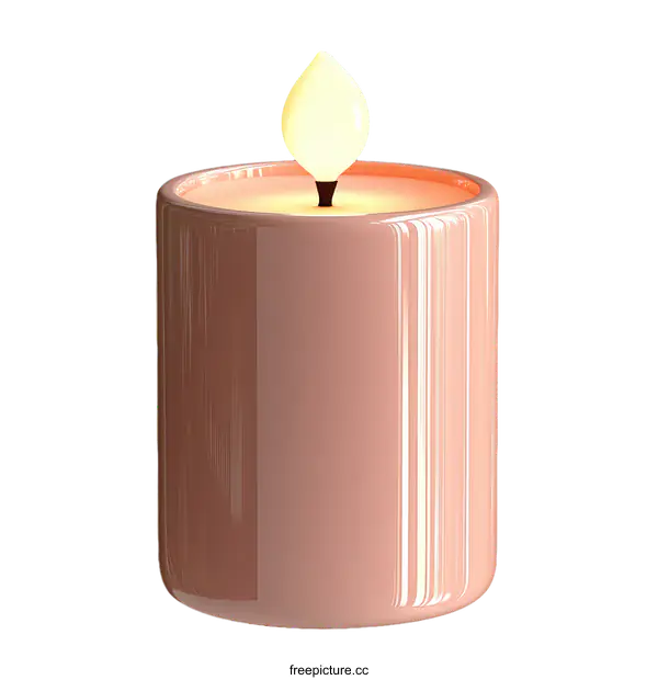 [Transparent Background PNG]Beautiful Decorative Light Pink Candle