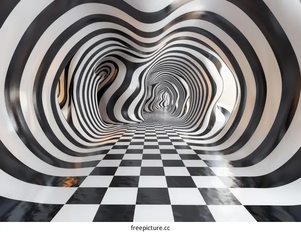 Black and White Striped Tunnel