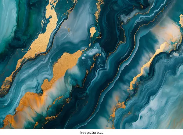 Abstract Gold Glitter Swirls and Marble Effect