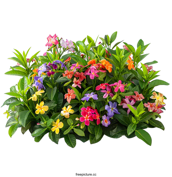 [Transparent Background PNG]Colorful flowers on a white background