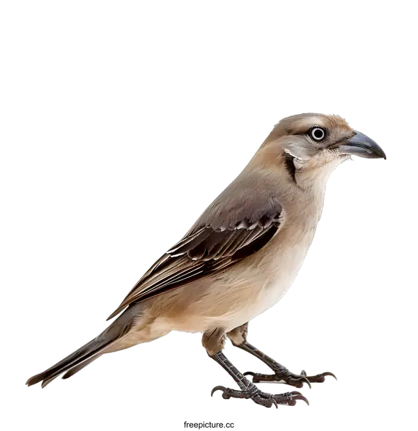 [Transparent Background PNG]Brown and Gray Bird on White Background