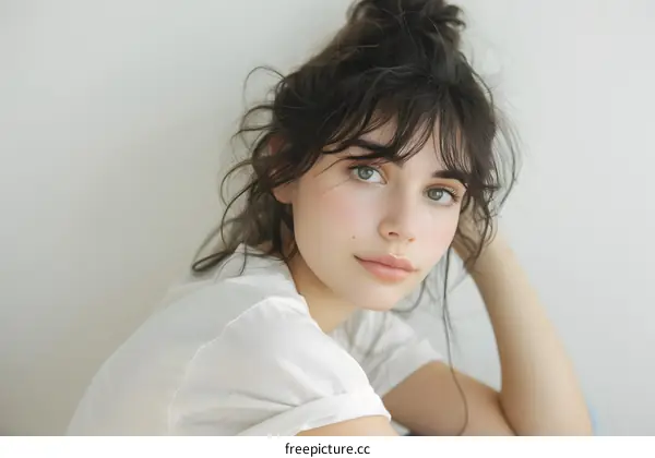 Portrait of a Young Woman with Freckles