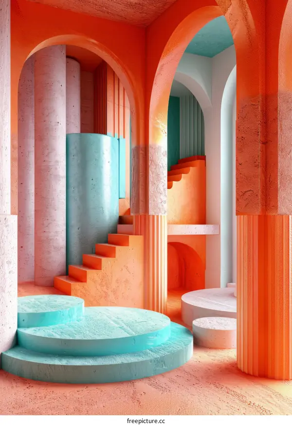 Abstract Colorful Architectural Interior Design