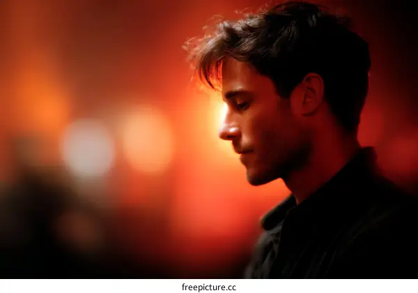 Close-up Portrait of a Man in Profile View