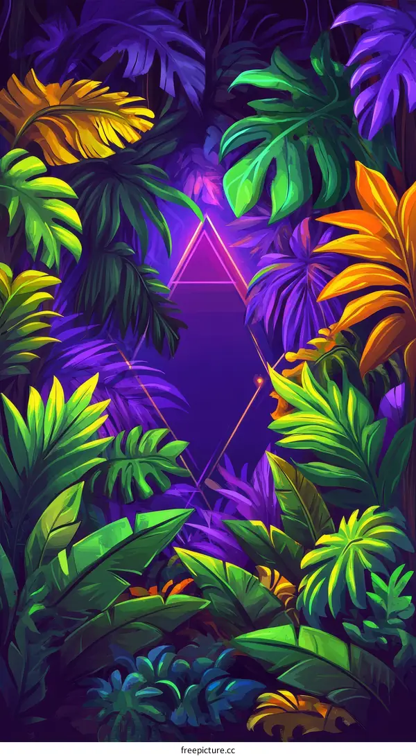 Vibrant Tropical Jungle Illustration