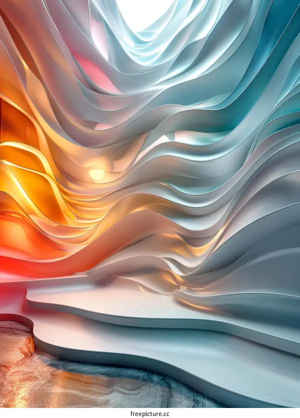 Abstract Wavy Background with Light and Shadows