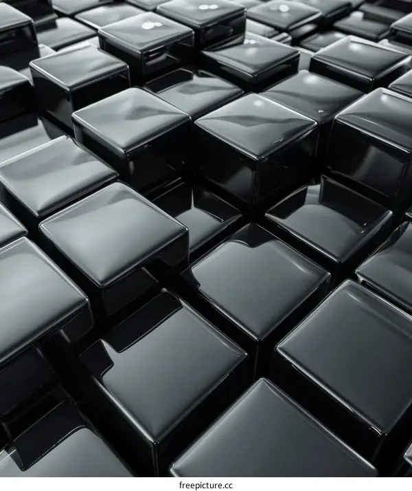 Abstract Black Cube Background