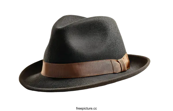 [Transparent Background PNG]Classic Dark Gray Fedora Hat