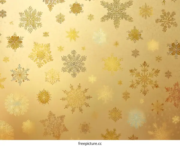 Golden Snowflake Background Design