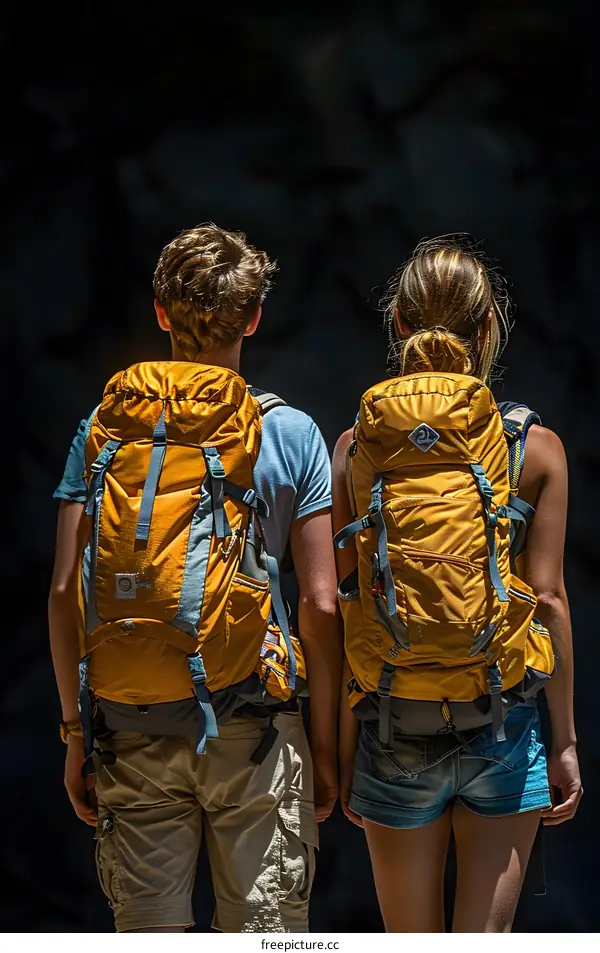 Couple Hiking With Backpacks