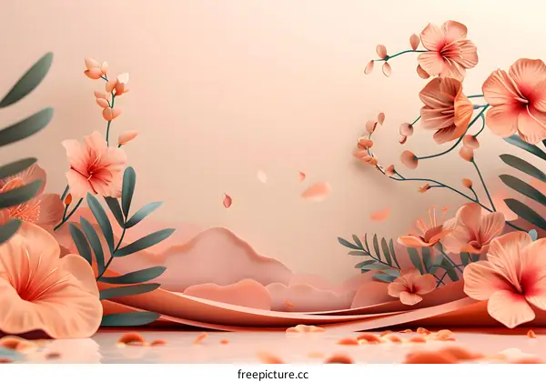 3D Floral Art Illustration Background