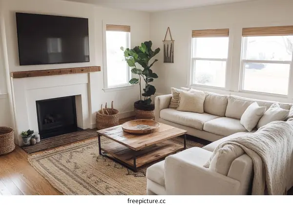Modern Farmhouse Living Room with Cozy Sectional Sofa