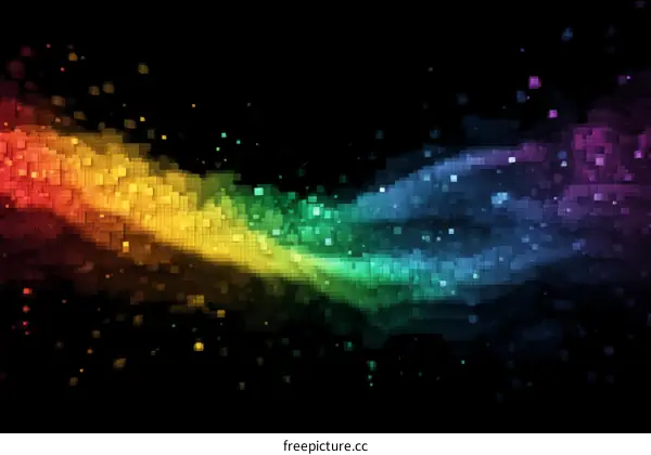 Abstract Pixelated Rainbow Stream