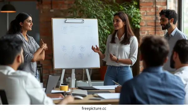 Business Meeting Presentation with Diverse Group