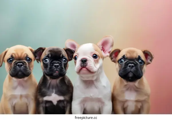Four French Bulldog Puppies