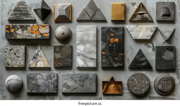 Geometric Shapes in Diverse Materials