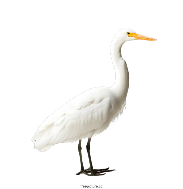 [Transparent Background PNG]White Egret Bird Isolated on transparent background