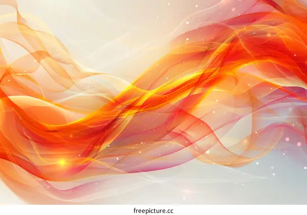 Abstract Expressionist Curves in Orange, Red, and Yellow