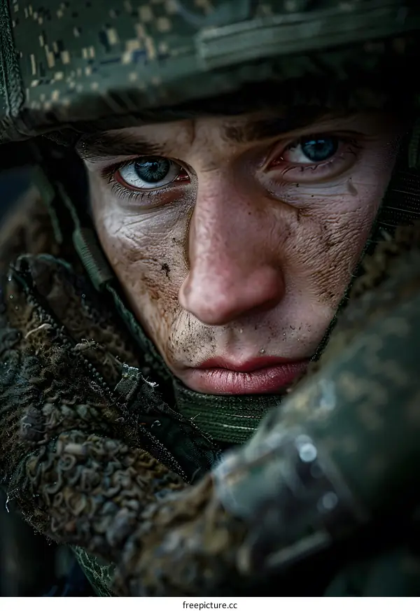 Portrait of a young soldier