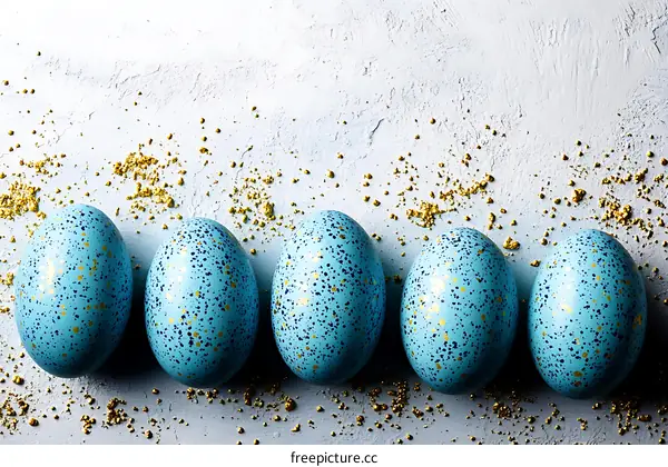 Easter Eggs Decoration on Light Gray Background
