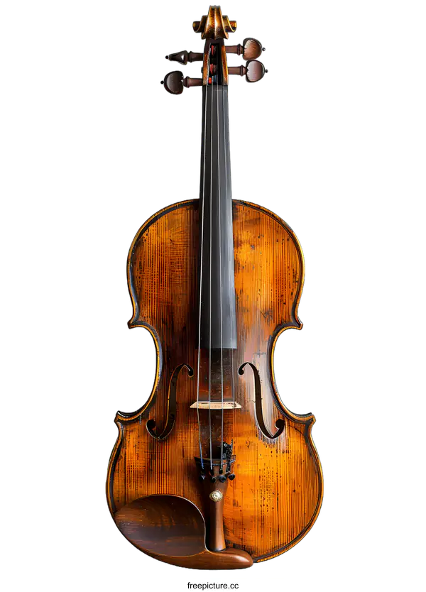 [Transparent Background PNG]Antique Violin on White Background