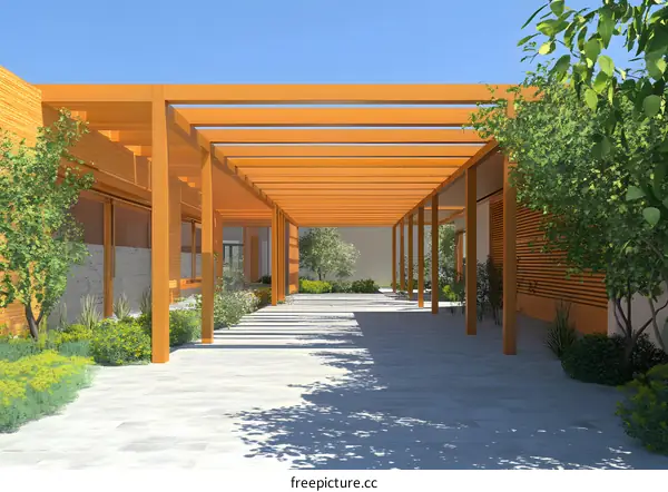 Modern Wooden Pergola Design for Outdoor Patio