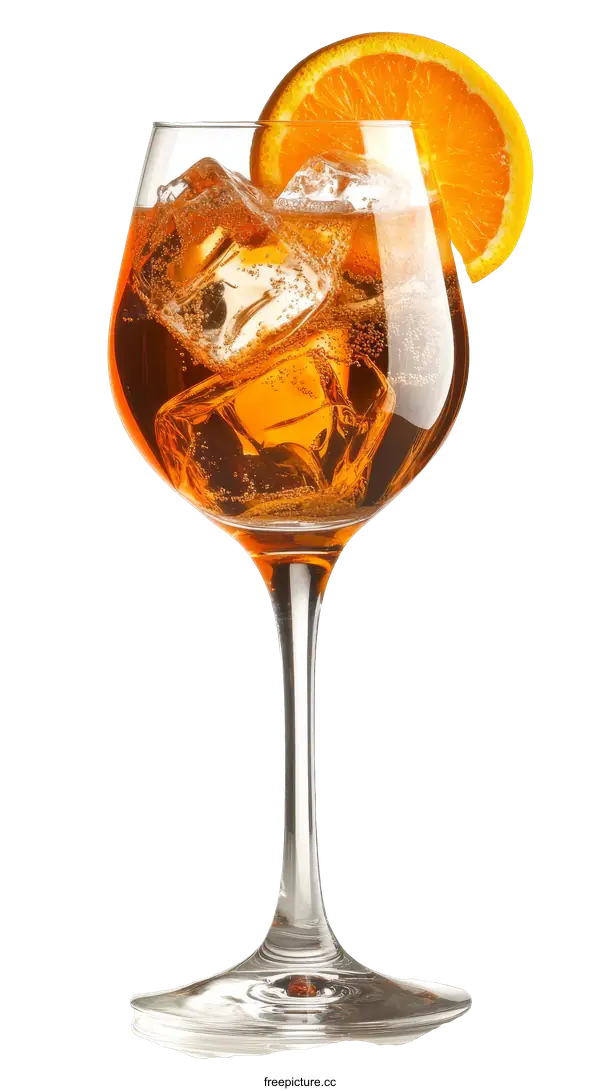 [Transparent Background PNG]Delicious Aperol Spritz Cocktail in a Glass