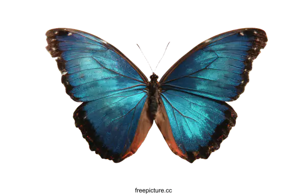 [Transparent Background PNG]Close Up of a Beautiful Blue Morpho Butterfly