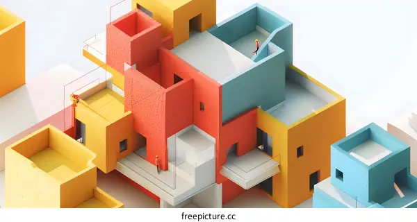 Abstract Architecture with Tiny Figures