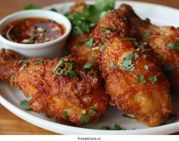 Fried chicken with sweet chili sauce