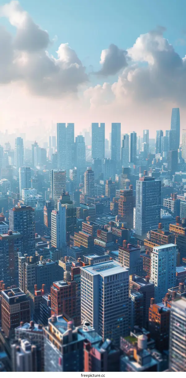 A Metropolis with Towering Skyscrapers