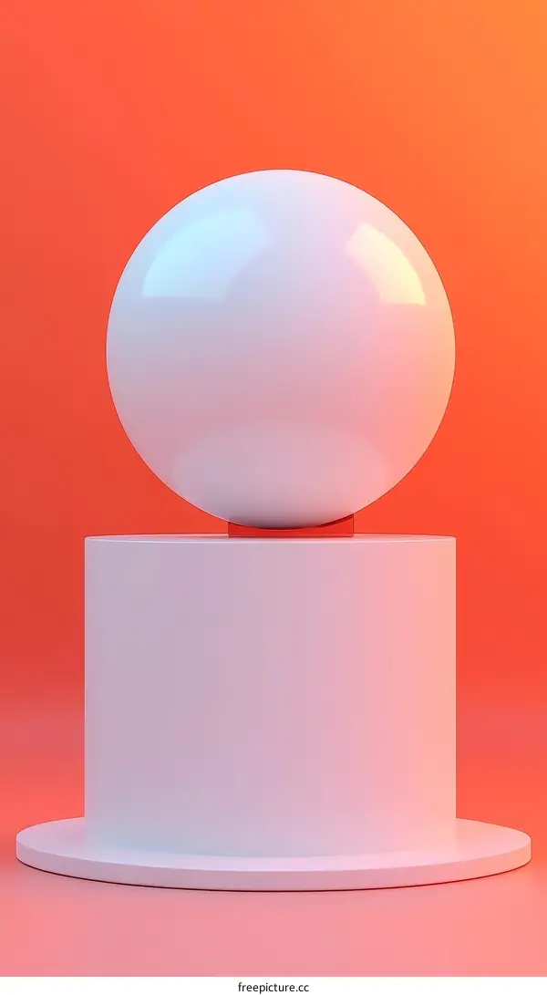 Abstract Geometric Sphere on a Cylinder Display