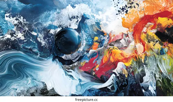 Abstract Painting of Colors and Shapes