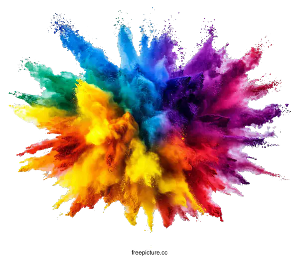 [Transparent Background PNG]Colorful Powder Explosion Abstract Background