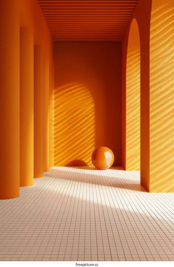 Modern Orange Corridor Interior Design