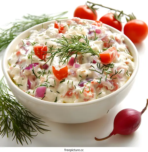 Cottage Cheese Dip with Tomatoes and Dill